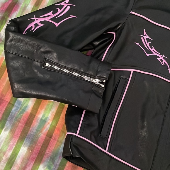 SOLD ON POP Dollskill black and pink biker jacket coat - Picture 2 of 4
